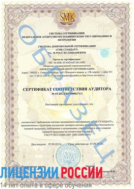Образец сертификата соответствия аудитора №ST.RU.EXP.00006174-1 Матвеев Курган Сертификат ISO 22000