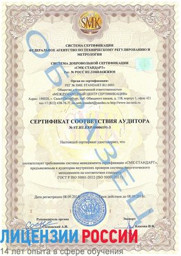 Образец сертификата соответствия аудитора №ST.RU.EXP.00006191-3 Матвеев Курган Сертификат ISO 50001