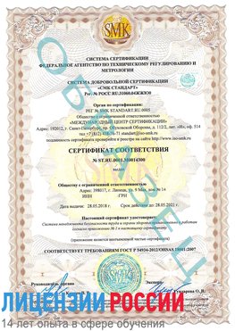 Образец сертификата соответствия Матвеев Курган Сертификат OHSAS 18001