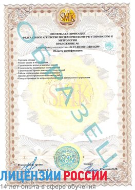 Образец сертификата соответствия (приложение) Матвеев Курган Сертификат ISO 14001