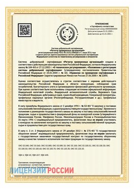 Приложение к сертификату для ИП Матвеев Курган Сертификат СТО 03.080.02033720.1-2020